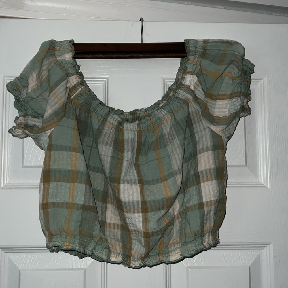 American Eagle, Off the Shoulder Ruffled Crop Top, Size XS - Picture 4 of 4